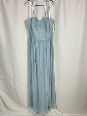 Thread Bridesmaid Mist Blue Chiffon Spaghetti-Strap Maxi Dress